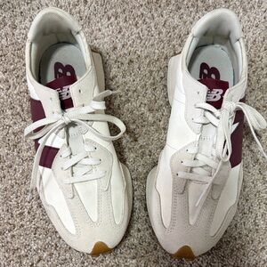 New Balance Women's Cream & Burgundy Retro-Style Sneakers